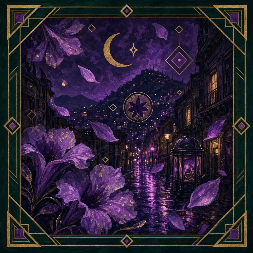Portada de Violetas de Palermo con luces violeta de barrio